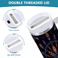 thumbnail image 5 of 40 oz Tumbler With Handle Stainless Steel Insulated Tumbler With Lid for Car Cup Holder Feathers and Beads Pattern, 5 of 9