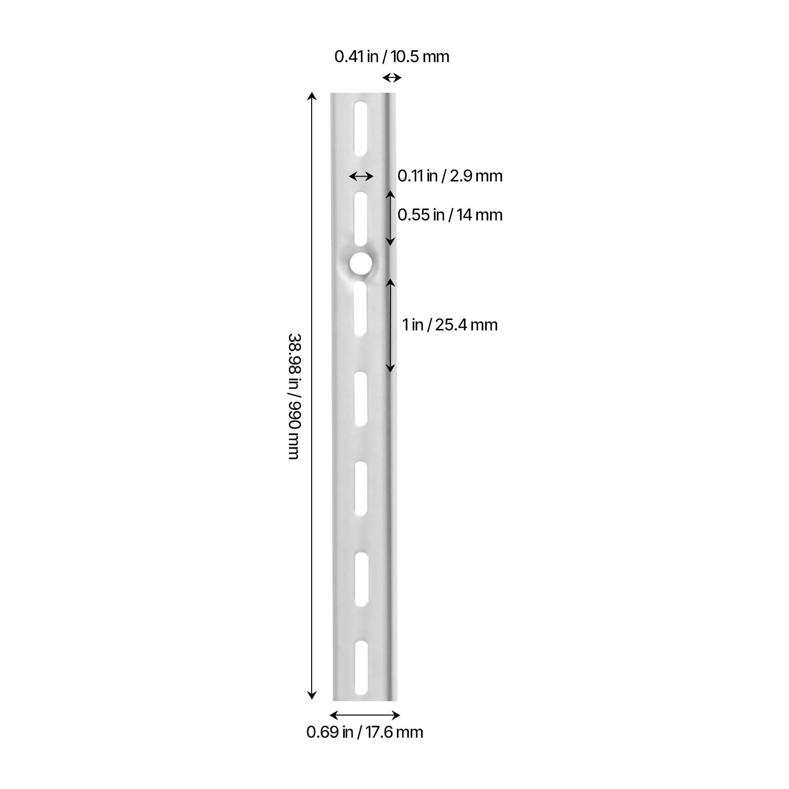 Pilaster Shelf Track with Adjustable Height & Width, SPCC Steel, Multi-Tier Design, for Living Room Bedroom Retail Display