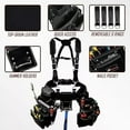 thumbnail image 2 of Leather Tool Belt Bag with Suspenders, Heavy Duty Multi Purpose Tool Belt for Electricians, Carpenters, Construction Workers, Durable & Comfortable, 2 of 5