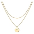 thumbnail image 1 of Corazón de la moda de las mujeres Letra Collar Cadena 26 Circular Doble Capa Cuello, 1 of 5