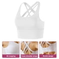 thumbnail image 3 of Ropa interior deportiva de alto impacto para mujer, ropa interior deportiva para correr con tiras cruzadas en la espalda, ropa interior con copas desmontables, color blanco, 3 of 5