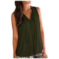 thumbnail image 1 of Blusa sin mangas con cuello en V de color sólido de verano a la moda para mujer Pompotops qwe24562, 1 of 7