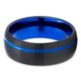 thumbnail image 2 of Blue Tungsten Ring,Blue Wedding Ring,Tungsten Carbide Ring,Engagement Ring,Tungsten Carbide Ring,8mm Wedding Ring,Comfort Fit Ring, 2 of 4