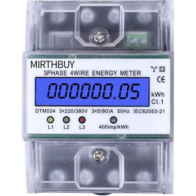 Medidor eléctrico digital de 5-80 A, consumo de energía: 220/380 V, CA, trifásico, 4 cables, KWh, LCD, medidor intermedio para sistemas.