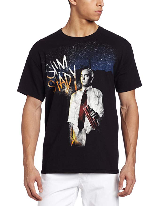 Eminem Detroit Middle Finger Slim Shady Navy Blue T Shirt New Official Licensed
