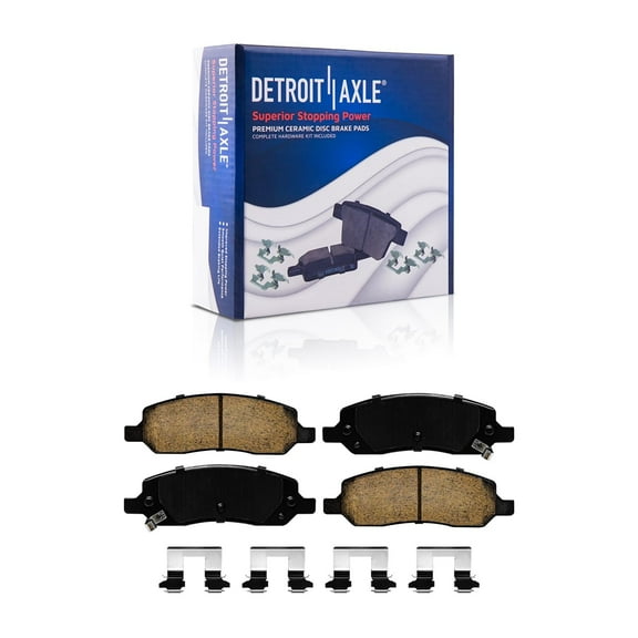Detroit Axle - Rear Brake Pads for 2006-2011 Buick Lucerne Cadillac DTS 2007 2008 2009 2010 Ceramic Brake Pads w/ Hardware Replacement