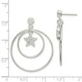 thumbnail image 2 of 925 Sterling Silver Polished Cubic Zirconia Star Orbiting Circles Drop Post Earrings 36.7x28. Stud Earring for Women, 2 of 2