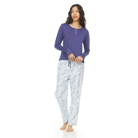 

Bearpaw Long Sleeve Crew Neck Comfort Fit Pajamas for Women 2-piece Set