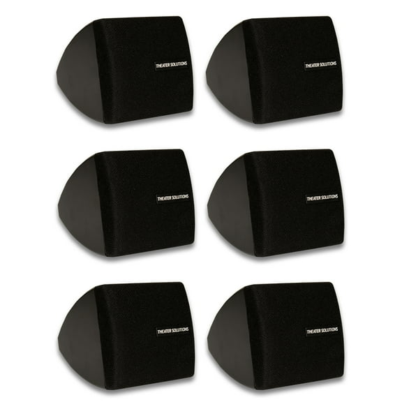 Theater Solutions TS30B Mountable Indoor Speakers Black Bookshelf 3 Pair Pack