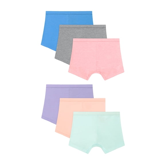 Hanes Toddler Girls' Shorts Pack, 6-Pack, Cotton Stretch Provence Blue/Concrete Heather/Salty Purple/Pink Marquee Heather/Frosted Turq/Cameo Peach ...