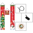 thumbnail image 4 of Banners de Navidad, Banderas de Navidad, Adornos para exteriores, decoración de porches, interior y exterior, para fiesta de Navidad, portátiles, metal, diseño de madera, para jardín, 4 of 9