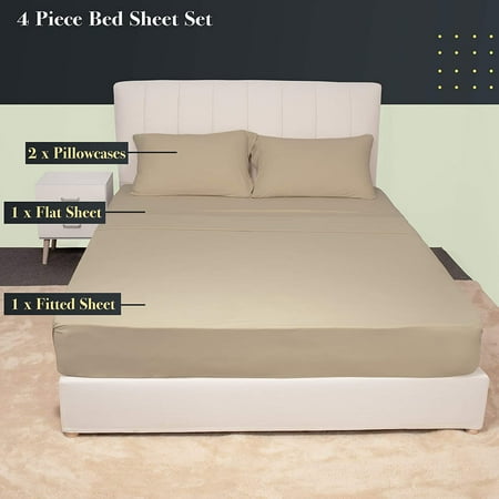 Shtuuyinggstretch Sheets Set King Size, Jersey Bed Sheets Cal King