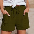thumbnail image 2 of Seductiva Women's Original Shorts Women's Casual Solid Color Elastic Waist Cotton Linen Sports Shorts Buttocks Real Pocket Shorts Workout Comfy 1PC, 2 of 5