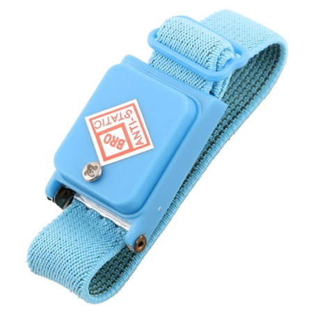 Cordless Anti Static Grounding Discharge Wristband Wrist Strap Cable Band Blue