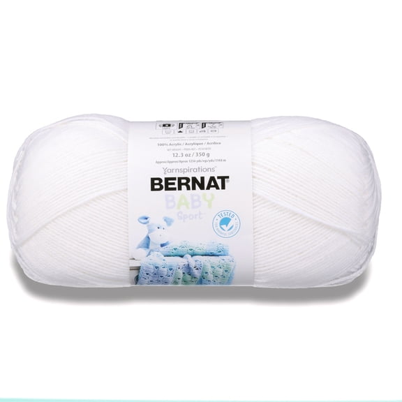 Bernat Baby Sport Yarn, Baby Ecru, 12.3oz(350g), Light, Acrylic