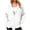 White, variant on Bosfbaoi Zip Up Hoodies for Women Contrast Zipper Drawstring Hood Long Sleeve Womens Jacket Loose Casual Sweatshirt with Side Pockets
