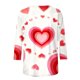 thumbnail image 5 of Xuyuer Valentine's Day 3/4 Sleeve Tee - Ladies' 3/4 Sleeve Printed T-Shirt for Romantic Date Nights, Love-Themed Photo Shoots, Unique Heart Pattern Statement Wear & Couples' Matching Style, 5 of 6