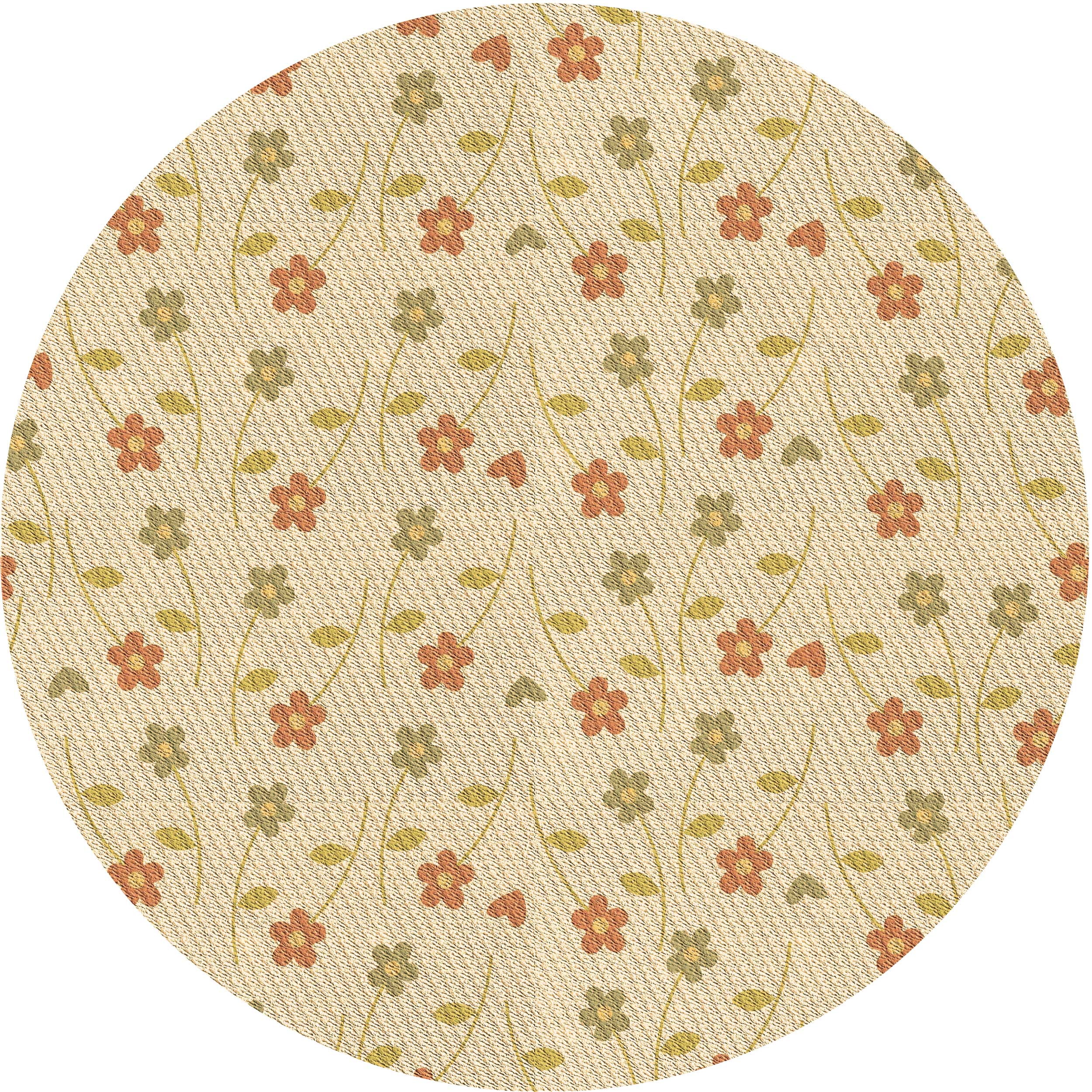 Ahgly Company Indoor Round Patterned Khaki Gold Area Rugs, 6' Round