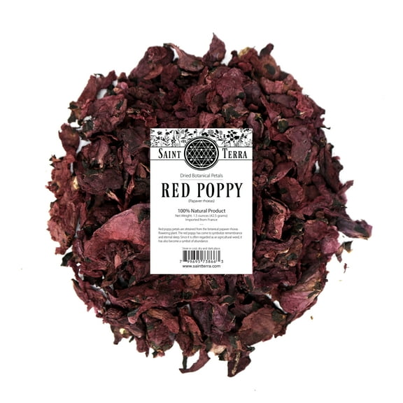 Saint Terra - Dried Red Poppy Petals, 1.5 Ounces