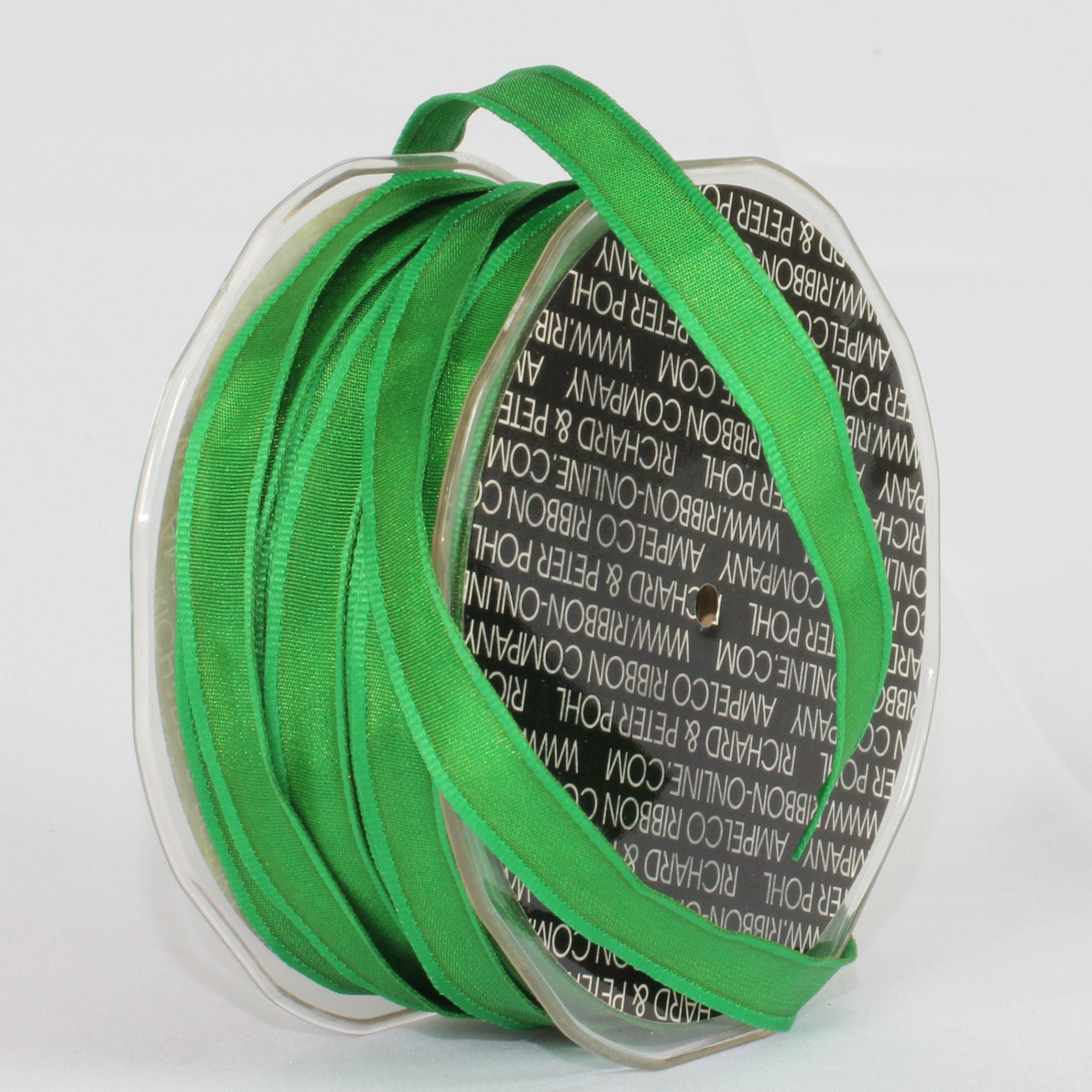 Emerald Green Solid Wired Ribbon 0.25" x 108 Yards