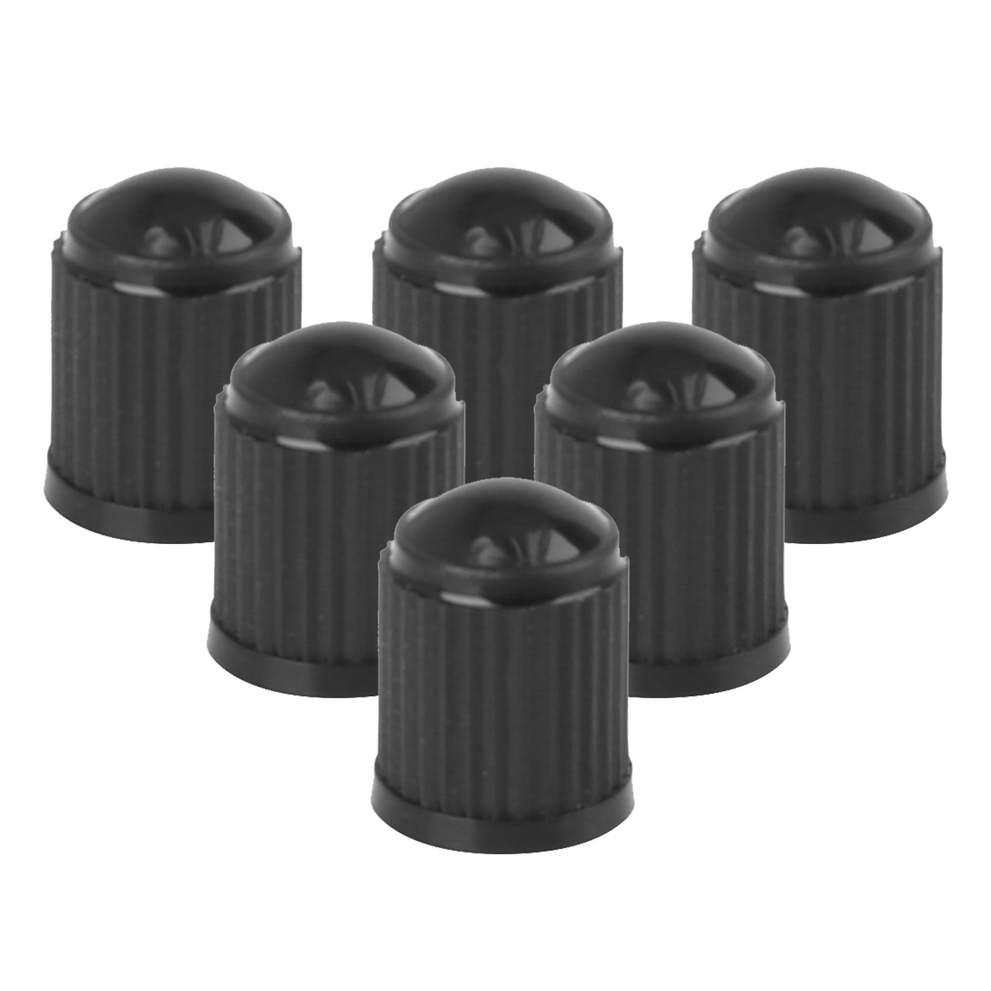 Unique Bargains 6Pcs Car Black Plastic Tire Air Valve Stem Caps Tyre Wheel Rims Dust Cover