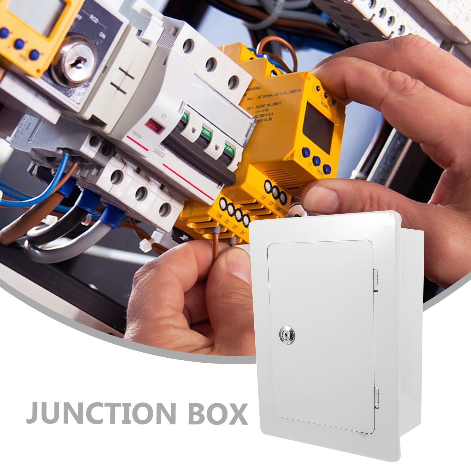 PBPBOX White Metal Electrical Box for Outdoor Use Weatherproof Breaker Box for Home