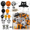 thumbnail image 3 of Kit de arco de guirnalda de globos con forma de calabaza de Halloween, pegatinas de araña murciélago 3D de color negro y naranja, globos con forma de ojo, suministros de decoración para fiestas de Hal, 3 of 5