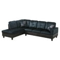thumbnail image 2 of Hommoo Lint & PVC L-Shaped Sectional Couch and Sofa Set, Modern Living Room Furniture Set, Left Side, Dark Blue And Brown, 2 of 8