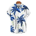 thumbnail image 5 of UVEASISHA Men Button Down Shirt Short Sleeve Casual Hawaiian Shirts Summer Tropical Printed Beach Shirt Mens Big and Tall Bowling Shirts Blue L, 5 of 6