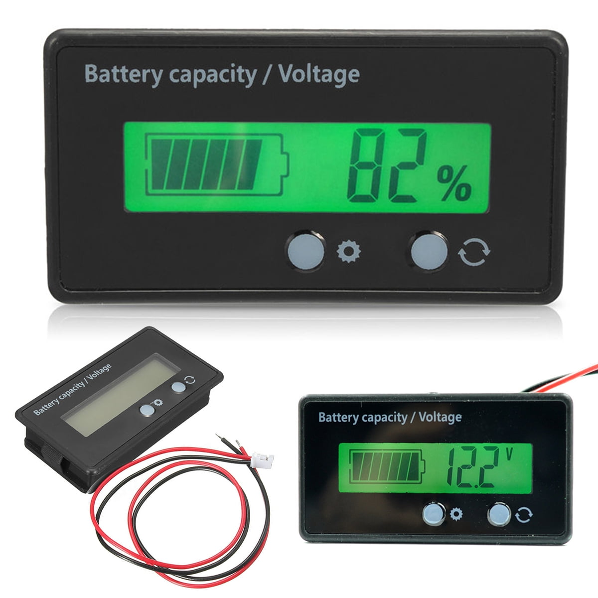 12V 6-63V LCD Acid Lead Lithium Battery Capacity Indicator Digital Voltmeter 