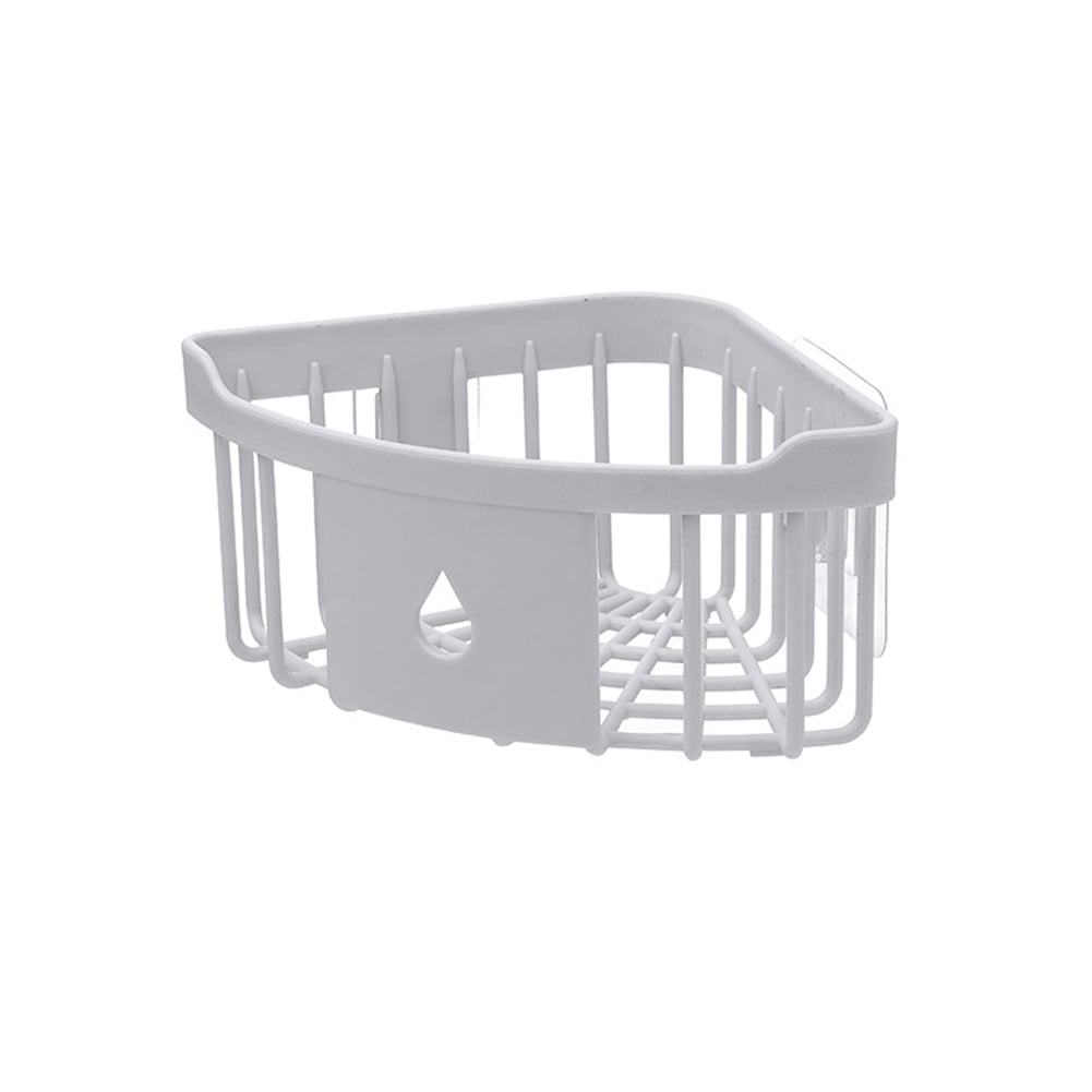 KITCHEN BATHROOM SHOWER SHELF STORAGE SUCTION BASKET CADDY RACK BLACK/WHITE 
