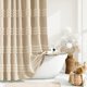 thumbnail image 1 of Cortina de ducha Dynamene, tela larga, 180 x 200 cm, color beige, con ganchos, 1 of 7