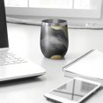 thumbnail image 3 of 12oz Stemless Wine Tumblers Black and Gold Marble Vacuum Insulated Stainless Steel Travel Tumbler Cups Mug with Lid and Straw for Champaign,Cocktail,Beer with Cleaning Brush, 3 of 5