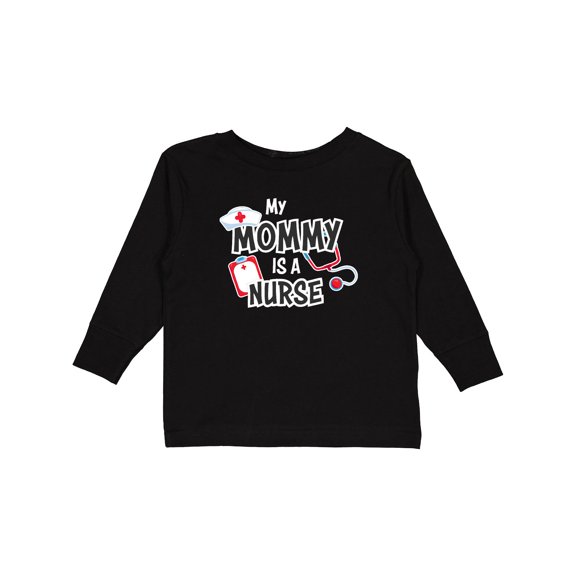 Inktastic My Mommy is a Nurse Boys or Girls Long Sleeve Toddler T-Shirt