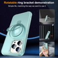 thumbnail image 5 of for iPhone 15 Pro Max Case with Stand [ Grade Drop Tested][Compatible with Magnet] Ring Translucent Slim Hard Back Soft Edge, Green, 5 of 13