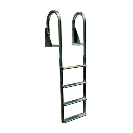 Dock Edge Flip Up Wide Step Dock Ladder, 7 Step, Flip Up, Welded, Aluminum