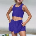 thumbnail image 5 of DGQPLPD Toddler Girl Summer Playwear Outfit Set Comfortable Stretchy Waist Vest Romper Casual Athletic Clothes For Kids L Dark Blue, 5 of 9