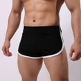 thumbnail image 2 of IWRICH Men's Booty Boxer Short Low Rise Split Side Workout Gym Shorts Black L, 2 of 5