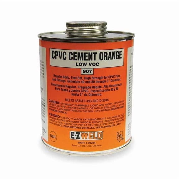 Ez Weld CPVC Cement,32 Oz,Orange EZ 30704