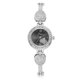 thumbnail image 1 of lvpai Reloj de pulsera para mujer, reloj de pulsera de cuarzo con diamantes de imitación y esfera redonda a la moda (negro plateado), 1 of 3