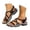 Black, variant on Women's Casual Cloth Color Block Sandals, Sporty Roman Big Size Slip-On Summer Beach Casual Shoes for Vacation & Street Style, 1Pair, 36-42