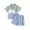 Blue, variant on Toddler Boy Outfits Baby Clothes Kids Summer Cotton Button Printed Short Sleeved Beach 18-24 Months 2t 3t 4t 5t 6t T-Shirt Pant 2Pcs/Set T-Shirt Pocket Pants Set 2PCS