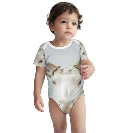 

Kdxio White Reindeer Portrait Pattern Unisex Baby Cotton Short Sleeve Bodysuits-18 Months