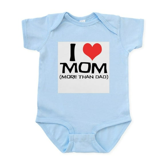 CafePress - I Love Mom More Than Dad Infant Creeper - Baby Light Bodysuit, Size Newborn - 24 Months