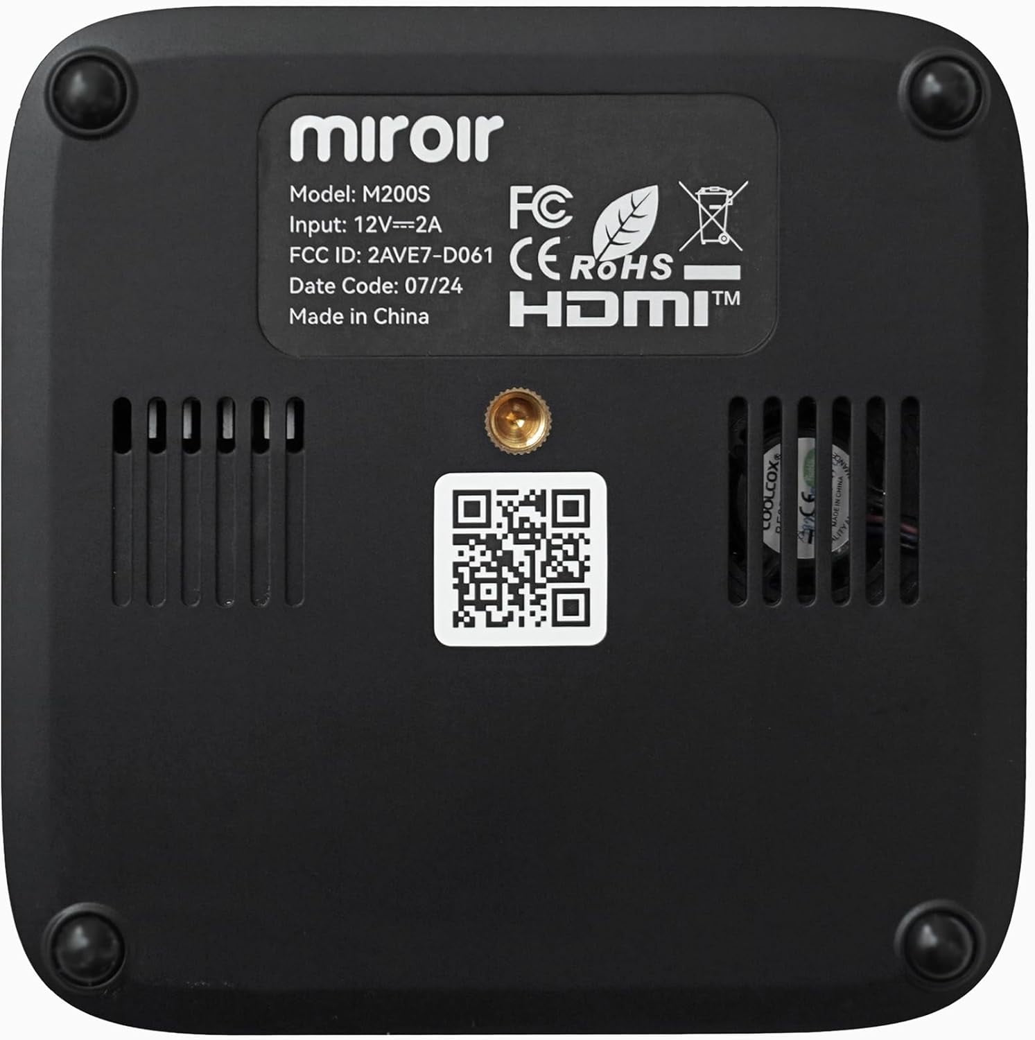 Miroir M200S Portable Projector, 720P HD, 200 Lumens, Up to 100” Display