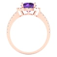 thumbnail image 4 of Solitaire with Accents Engagement Ring for Women - 1.8ct Natural Amethyst in 14K Rose Gold Promise Ring, 4 of 6
