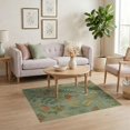 thumbnail image 3 of ODIKA 4'x6' Green Muted Botanical Elegance Washable Area Rug Intricate Vintage Floral Design Non-Slip, Chair-Friendly, Flatwoven for Home Office, Under Desk, 3 of 7