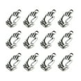 thumbnail image 1 of 5 paquetes de 50 colgantes delicados con gesto zen, creativos y de oración, de aleación, hechos a mano, de metal, para pulseras, collares y bisutería (plata)., 1 of 7