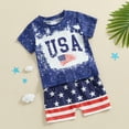 thumbnail image 3 of Okbabeha 4th Of July Baby Boy Clothes Infant Toddler American Flag Outfit USA Tops Tshirt Summer Shorts Clothing Set, 3 of 7