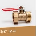 thumbnail image 4 of TEAMWILL Ball Valve, Gold Tone, Red, Metal, Brass, Plastic, 20 mm, 2 Pieces, 4 of 4